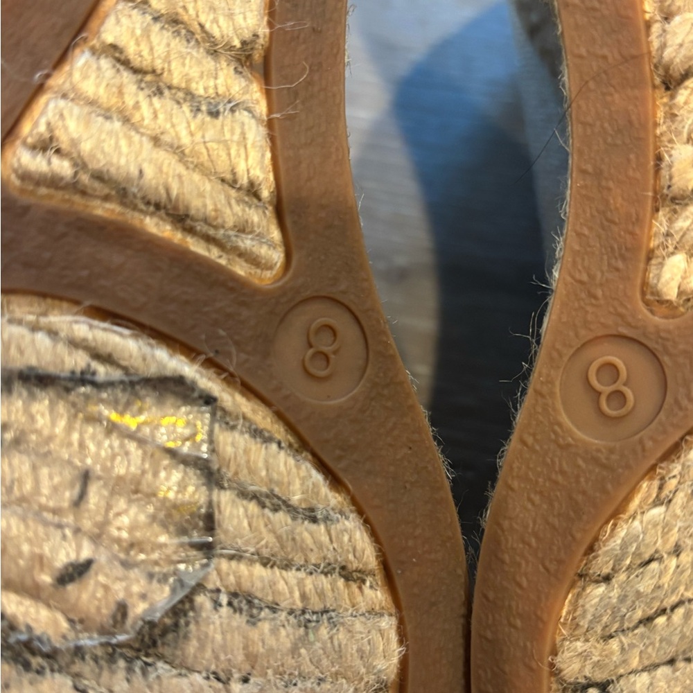 J. Crew Cream Gold Espadrille Wedges 8 Like New! - Picture 7 of 7